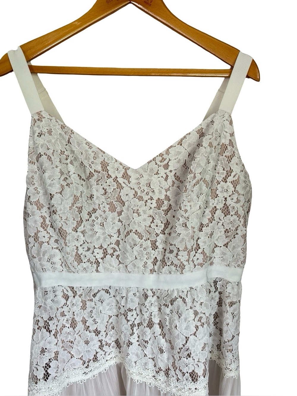 City Chic Rosalyn Lace Cream Beige Tiered Midi Tank Dress L/20 - Picture 4 of 12